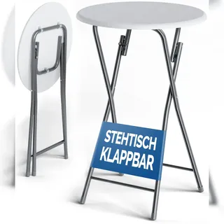 CASARIA Bistrotisch Ø 60 x 110 cm Weiß/Grau
