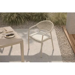 HARTMAN Shades of Colour Taragona Gartensessel, sand/beige, Alu/Polyester/Rope-Geflecht, 58 x 62 x 79 cm, stapelbar