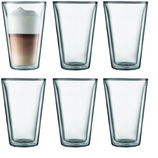 Bodum CANTEEN Gläser-Set (Doppelwandig, 0,4 liters) transparent, 6 Stück (1er Pack)