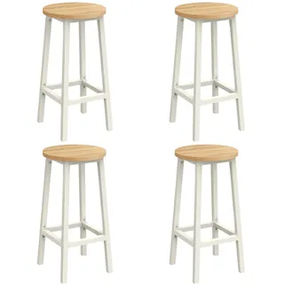 VASAGLE Barhocker 2er Set 65 cm hoch eichenbeige-weiß