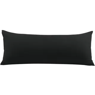 PiccoCasa Kissenbezug langes Kissen Kopfkissenbezug lang mit Reißverschluss aus Mikrofaser Serie 1800 für Körperkissen Schlafkissen Schwarz 50x180cm