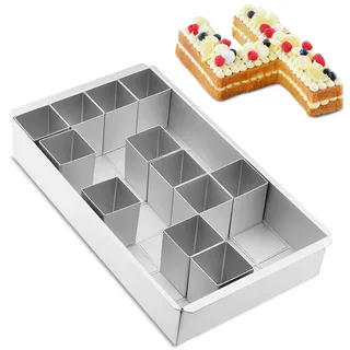 MEESOGA Buchstaben Zahlen Backformen Kuchenform aus Aluminium - Verstellbar Buchstaben Alphabet Zahlen DIY Backen Formen Set - Antihaft Zahlen- und Buchstabenkuchenform Ausstechformen