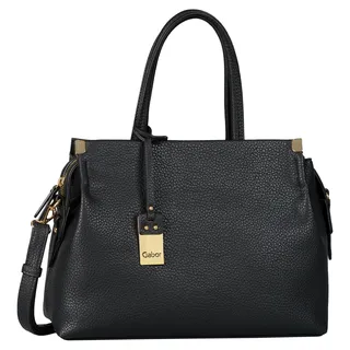 Shopper GABOR "Gela" Gr. B/H/T: 35 cm x 24 cm x 13,5 cm, schwarz Damen Taschen Handgepäck genarbtes Lederimitat mit schmückenden Metallecken, hochwertiges Logo