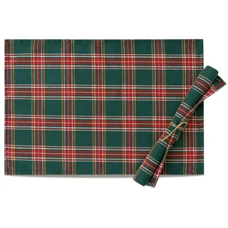 Odot Weihnachten Plaid Tischläufer, Tischläufer Jute Tischläufer, Neujahr Dekoration Tischläufer, Jute Tischläufer für Drinnen Draußen Party Zubehör (30x45cm,Rot grün)