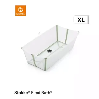 STOKKE Flexi Bath XL Transparent Green mit hitzeempfindlichem Stöpsel, Transparent