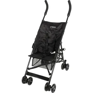 BabyTrold 13-76S, Traditioneller Kinderwagen, Feste Räder, Faltbar, Schwarz - Schwarz