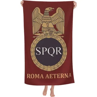 NLWQEKV SPQR Strandtuch, leichtes Pool-Handtuch, große Duschdecke für Erwachsene und Kinder, Badetuch, schnell trocknendes Strandtuch für Reisen, Schwimmen, Pool, Yoga, Fitnessstudio