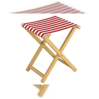 Erst-Holz Klappstuhl Anglerstuhl Baumwolle rot/weiß 2er Set