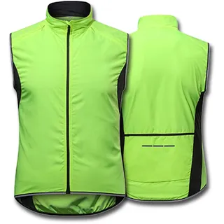 ARMAAN Sommer-Fahrradweste für Herren Outdoor-Sport-Hybridweste gut sichtbare reflektierende ärmellose Weste Winddicht atmungsaktiv MTB-Laufradanzug Weste,Green-XXL