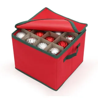 SALCAR Weihnachtskugel Aufbewahrungsbox mit 64 Fächern stabile Kartontrenner, praktische Aufbewahrungskiste für Christbaumschmuck und Weihnachtsdeko