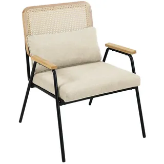 Svita Loungesessel THEA Polyester 62 x 83 x 66 cm Beige mit Kissen