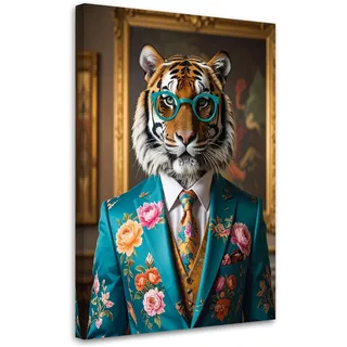 Bild Auf Leinwand Tiger In Einem Bunten Anzug Glamour 70x100
