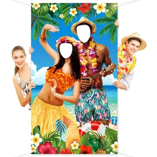 Sprinlot Hawaii Party Dekoration, Hawaii Foto Banner, Luau Beachparty Deko, 180 x 100 cm