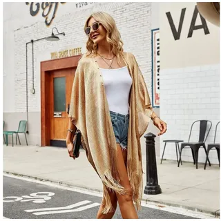 XDeer Strandkleid Strandkleid Damen,Bikini Cover Up Gestrickte Sommer Strandrock,Strand Häkeln Cover Up SchalPoncho goldfarben