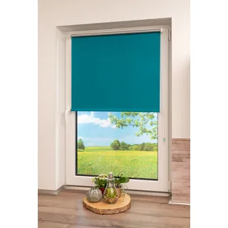 K-HOME Klemmfix-Minirollo 55 x 200 cm Verdunkelung petrol