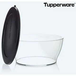Tupperware Salatschüssel Clear Line 4 Liter Transparent Ø 26,5 cm H 12,0 cm mit luft- und wasserdichtem Deckel aus recyceltem Kunststoff - Transparent