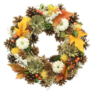Kranz Herbst, Naturzapfen, schöne Details, Kunststoff Maße: Ø 34 x 8 cm, Innen-Ø 7 cm