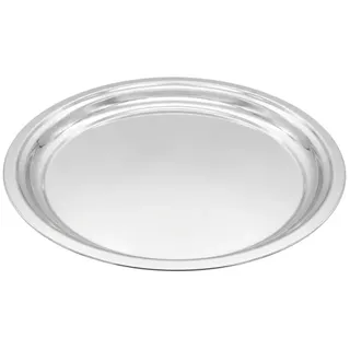 Spetebo Dekotablett Metall Kerzentablett aus Zink rund - Größe wählbar (1x Kerzentablett, 1 St., 38 cm x 3 cm), silber glänzend Ø 38 cm