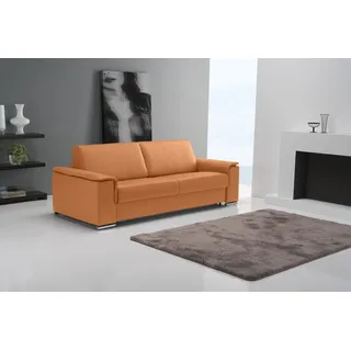 Egoitaliano "Cecilia, modern & elegant, erstklassiger Sitzkomfort, Dauerschläfer", inkl. Matratze und hochwertigem Metallbettrahmen, toller Schlafkomfort gelb|orange