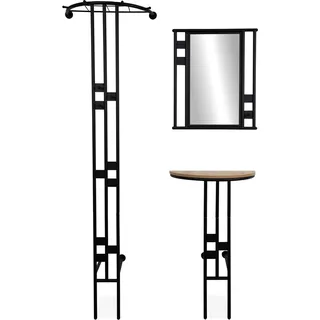 Finori Corby Kompaktgarderobe 3-teiligem Set Schwarz / Artisan Oak - Schwarz