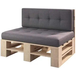 Lermowood Palettenmöbel Mp Bank 100 x 60 x 40 cm Natur | Europaletten Indoor und Outdoor Lounge Gartenmöbel Holz Gartenmöbel Set Lounge Möbel Terrasse Balkon Loft Stil Paletten