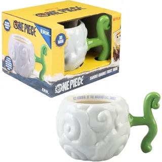 Grupo Erik 3D Kaffeetasse Tasse One Piece Manga Smoke Frucht Teetasse - Keramik Kaffeebecher Größe 16,5 x 10,7 x 12 cm Fassungsvermögen 600 ml - Offizielle Lizenz One Piece Merch Anime Geschenke