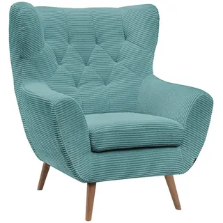Stylife Sessel, Türkis, Holz, Eiche, massiv, Uni, 87x101x95 cm, Fußauswahl, Stoffauswahl, erweiterbar (Typenauswahl), Wohnzimmer, Sessel, Sonstige Sessel