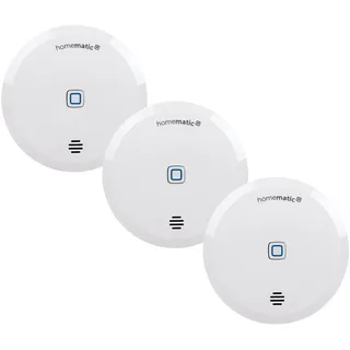 Homematic IP Smart Home 3er-Set Wassersensor, Wassermelder für zuverlässige Alarmierung per Sirene und Push-Benachrichtigung in der Smartphone-App bei Feuchtigkeit und Wasser