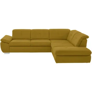 Beldomo Speed Ecksofa, Grün, Metall, 3-Sitzer, Ottomane rechts, L-Form, 318x260 cm, Goldenes M, Typenauswahl, Bettkasten erhältlich, Stoffauswahl, Bettfunktion Hocker Rücken echt, Wohnzimmer, Sofas & Couches, Wohnlandschaften, Ecksofas