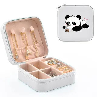 MAYCARI Reise Schmuckkästchen Kunstleder, Kleine Schmuckschatulle Mini Schmuck Organizer Tragbar Schmuckbox für Ringe, Halskette, Ohrringe