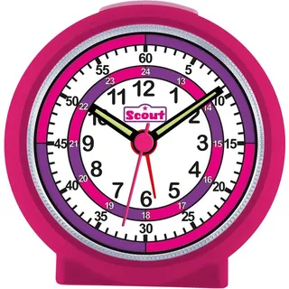 Scout Quarzwecker LearnTheTime, 280001015 Lernwecker, Geschenkidee, Mädchen, Jungen, Kinderzimmer, Schulanfang rosa