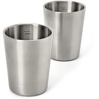 Tchibo - 2 Camping-Becher - silber