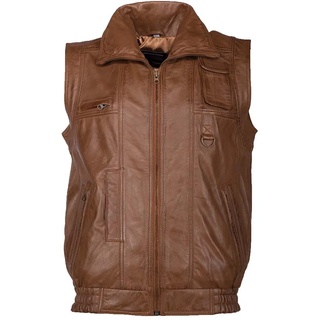 Lederweste JCC "BigVest2" Gr. 48, braun (cognac) Herren Westen Lederwesten
