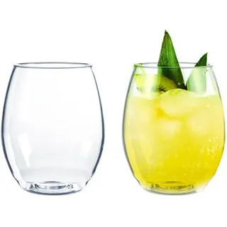 Doimoflair Weinglas Doimoflair Weingläser Cocktailglas aus Plastik bruchsicher Transparent, 2-tlg. 40 cl