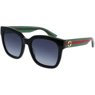 GUCCI Womens GG0034SN Sunglasses, Black-Green-Grey, 54 - 52 (M)