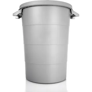 BigDean Wetterfeste Universaltonne mit Deckel 80 Liter Tonne Grau | 2 stabilen Tragegriffe, Regentonne, Mülleimer - Indoor und Outdoor geeignet - Made in Europe