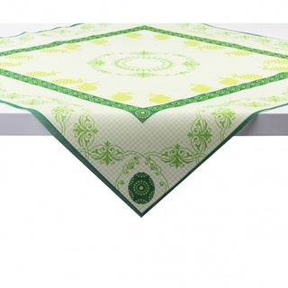 Sovie HOME Tischdecke Rabea in Grün aus Linclass® Airlaid 80 x 80 cm, 1 Stück - Punkte Ornamente Hasen Ostern