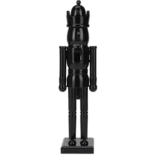 ZauberDeko Nussknacker Holz Figur Schwarz 38cm Glänzend Matt Weihnachten Deko, Modell:Modell1