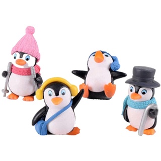 Penguin -Ornamente Penguin Miniaturfiguren Süßes Pinguin -Spielzeug Miniaturfigur DIY Garden Ornamente 4pcs