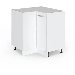 Vicco Eckunterschrank R-Line 75,6 x 81,6 x 46 cm Weiß Hochglanz