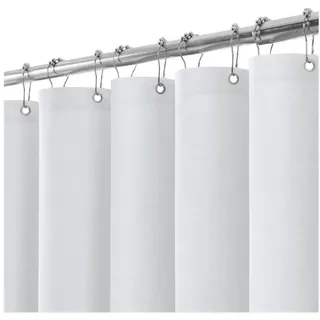 LuxusKollektion Duschvorhang Duschvorhang Leinen Stoff Textil Badewannenvorhang Wasserdicht weiß