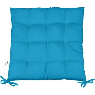 CelinaTex Yoyo Sitzkissen 40 x 40 cm türkis Gartenstuhlkissen mit Bänder Sitzauflage Garten Balkon Terrasse