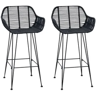 vidaXL Barstuhl 2 pcs 55 x 52 x 92 cm Schwarz