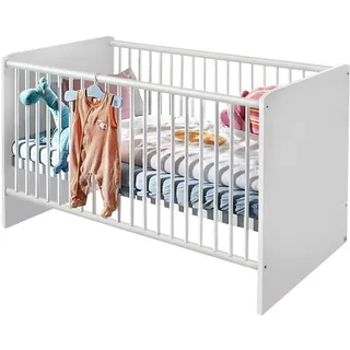 Rauch Babybett ALVARA, Alpinweiß Dekor - 70 x 140 cm - 3 Schlupfsprossen