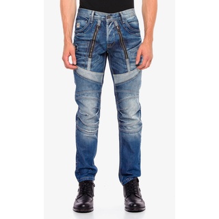 Bequeme Jeans CIPO & BAXX Gr. 36, Länge 34, blau Herren Jeans Cipo Baxx mit trendigen Zierelementen