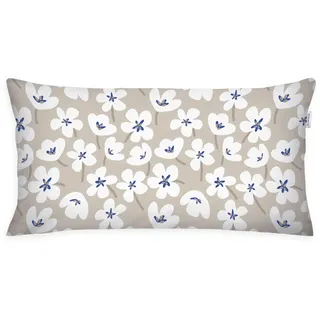 Tom Tailor Kissenbezug Floral 40 x 80 cm Blau/Beige
