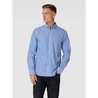 Regular Fit Freizeithemd mit Streifenmuster Modell 'POPLIN', Blau, XL