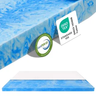 MKS Dream Topper 200x200 Gelschaum Matratzenauflage 5cm H3 H4 kühlend | für Seiten-, Rücken- & Bauchschläfer, ideal für Boxspring & Gästebett, angenehm in warmen Nächten, für erholsamen Schlaf