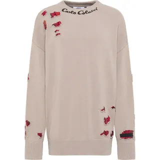 Carlo Colucci Pullover beige / mischfarben / rot / schwarz S