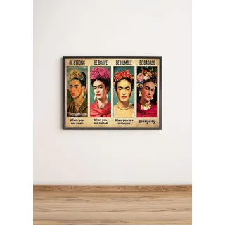 BCTS Frida Kahlo Poster - Metallschild - 20 x 30 cm - Vintage - Frauenrechte - Umweltfreundlich - Wandmontage, Tischaufsteller - Wohnzimmer